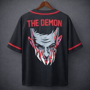 WWE Authentic Wrestling The Demon Balor Men’s Black Red Embroidered Jersey 3XL